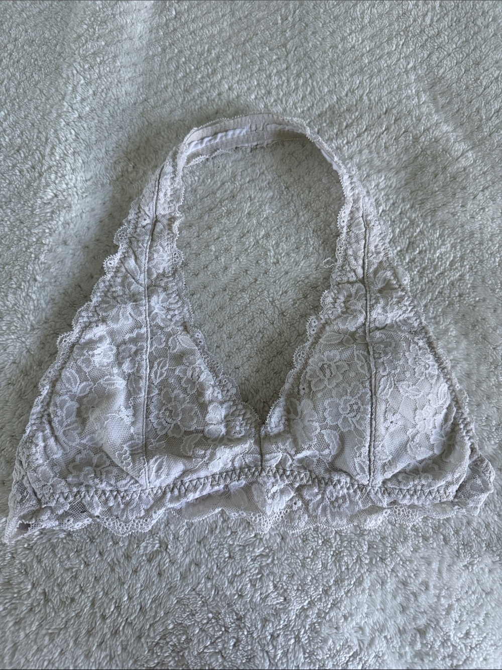 Hollister White Lace Halter Bralette